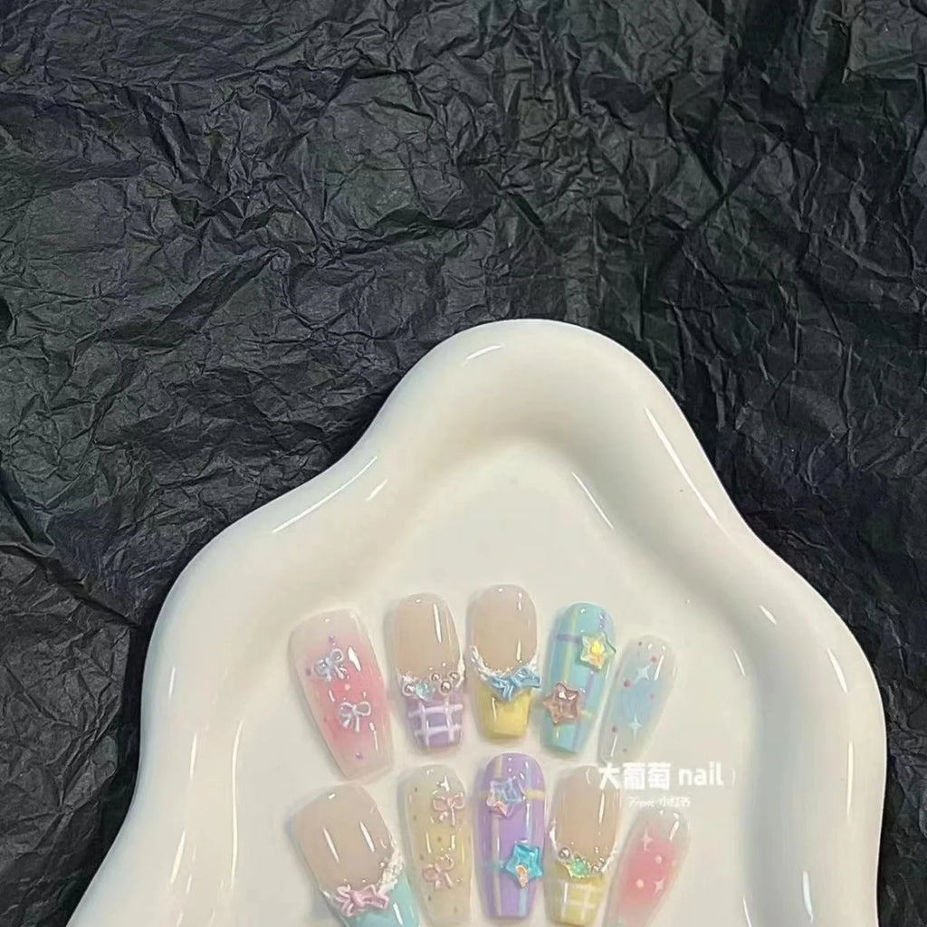 10Pcs F Nails Candy Color