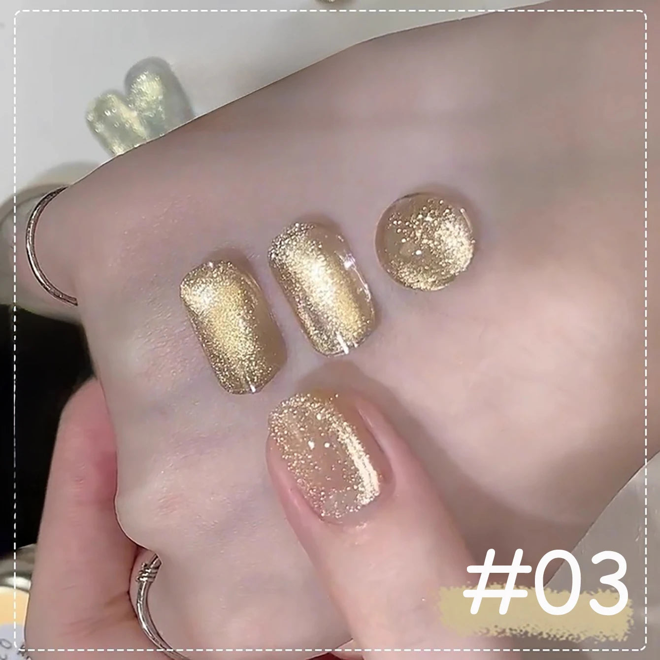 Winter Nails Pink Gold