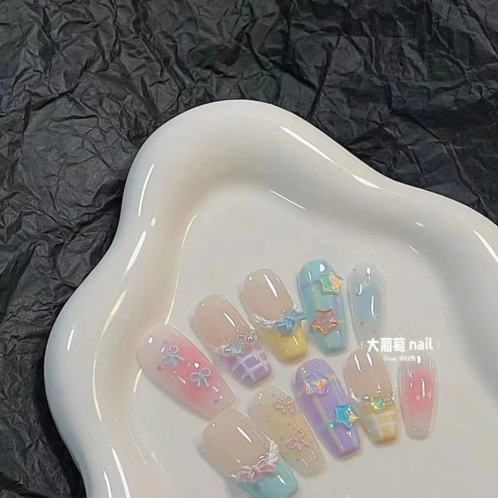 10Pcs F Nails Candy Color