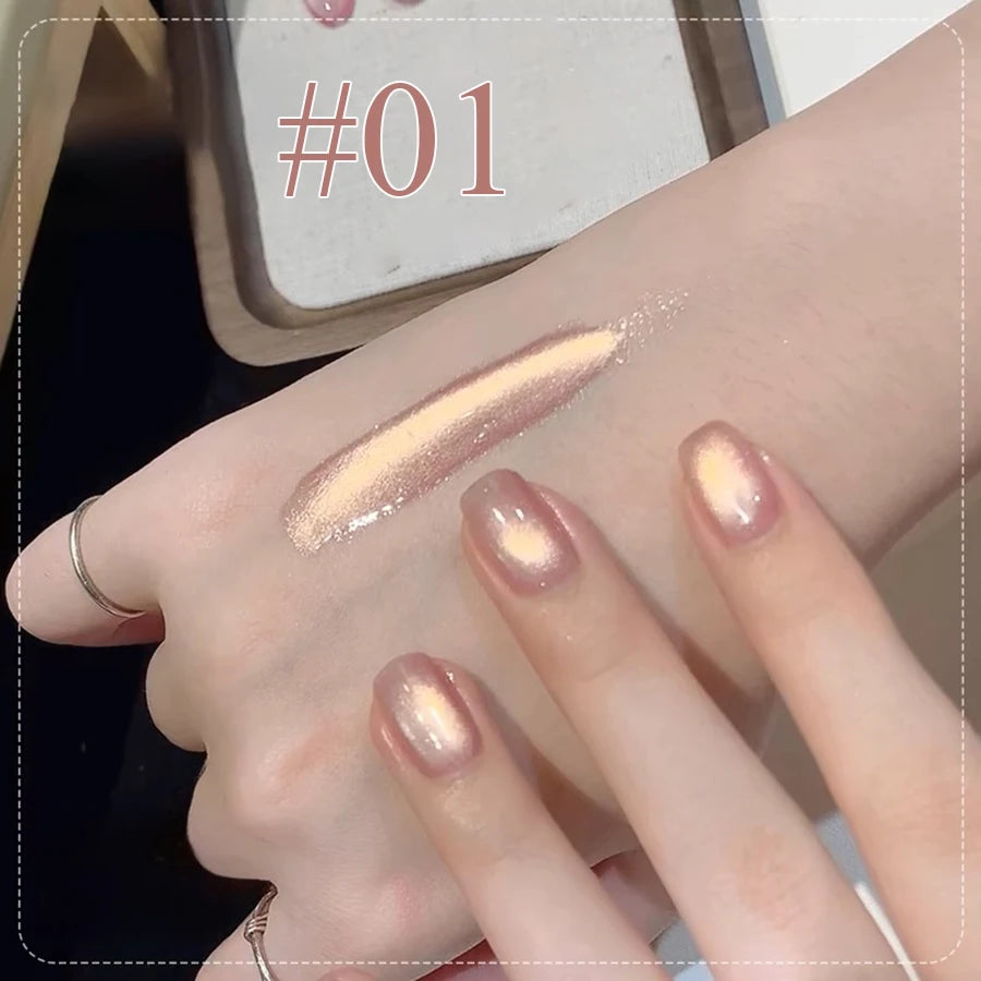 Winter Nails Pink Gold