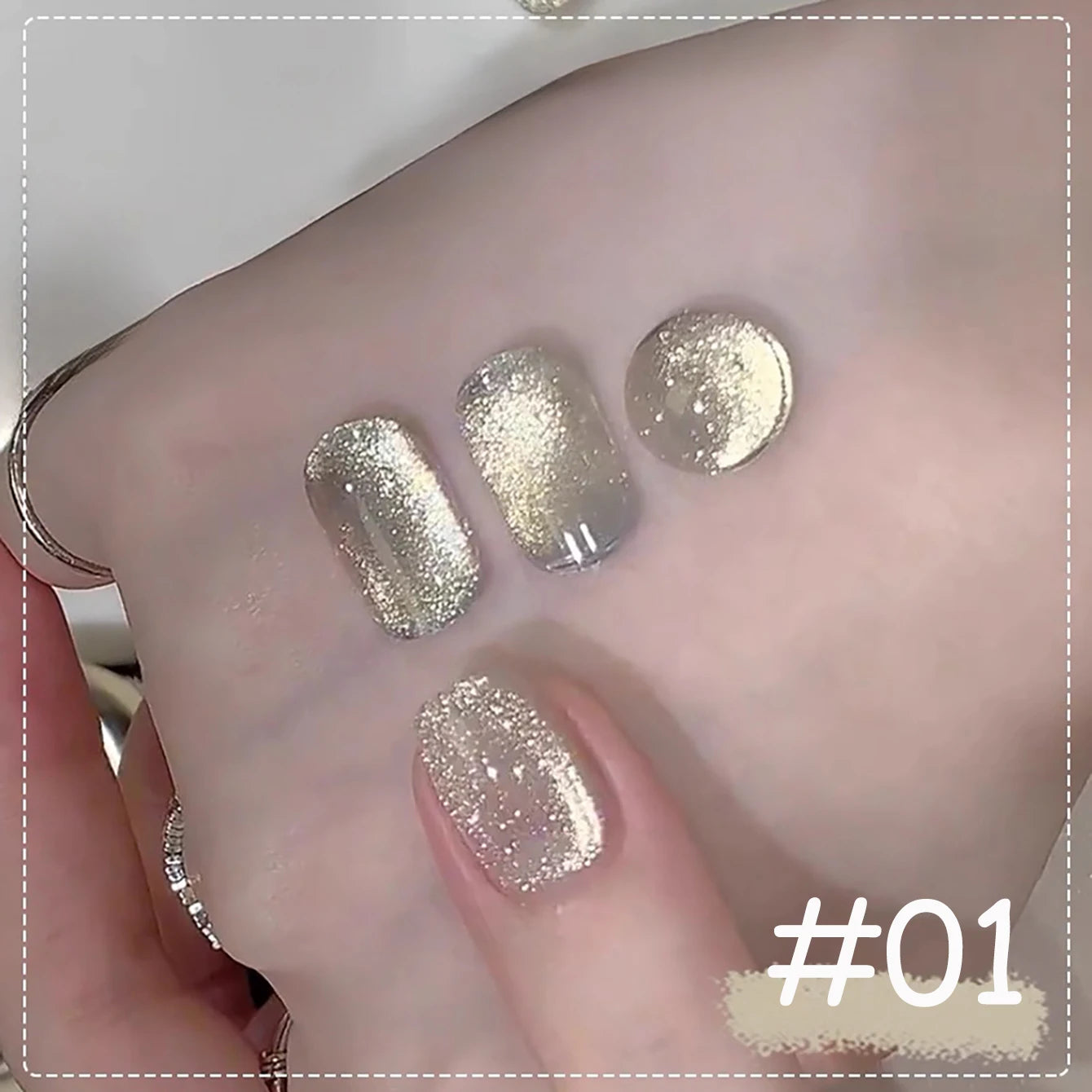 Winter Nails Pink Gold