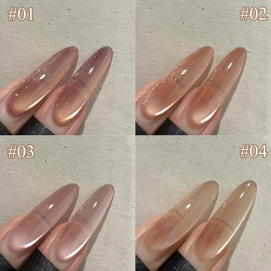 Winter Nails Pink Gold