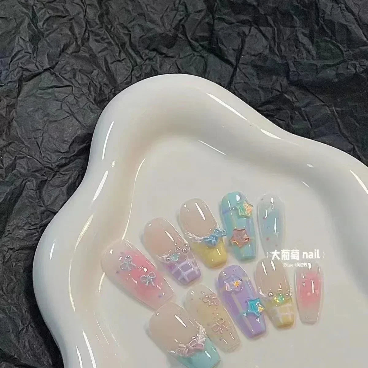 10Pcs F Nails Candy Color