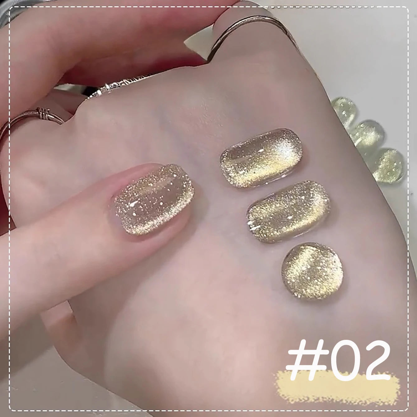 Winter Nails Pink Gold