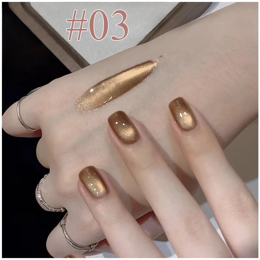 Winter Nails Pink Gold