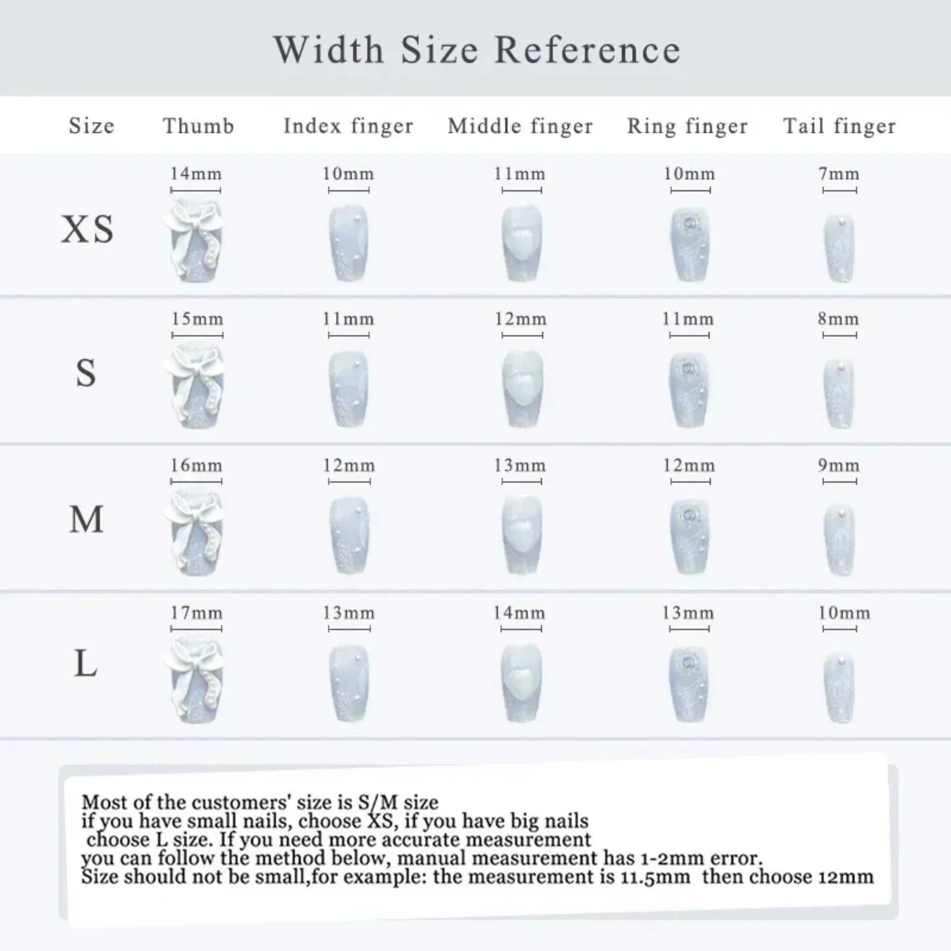 10Pcs F Nails Candy Color