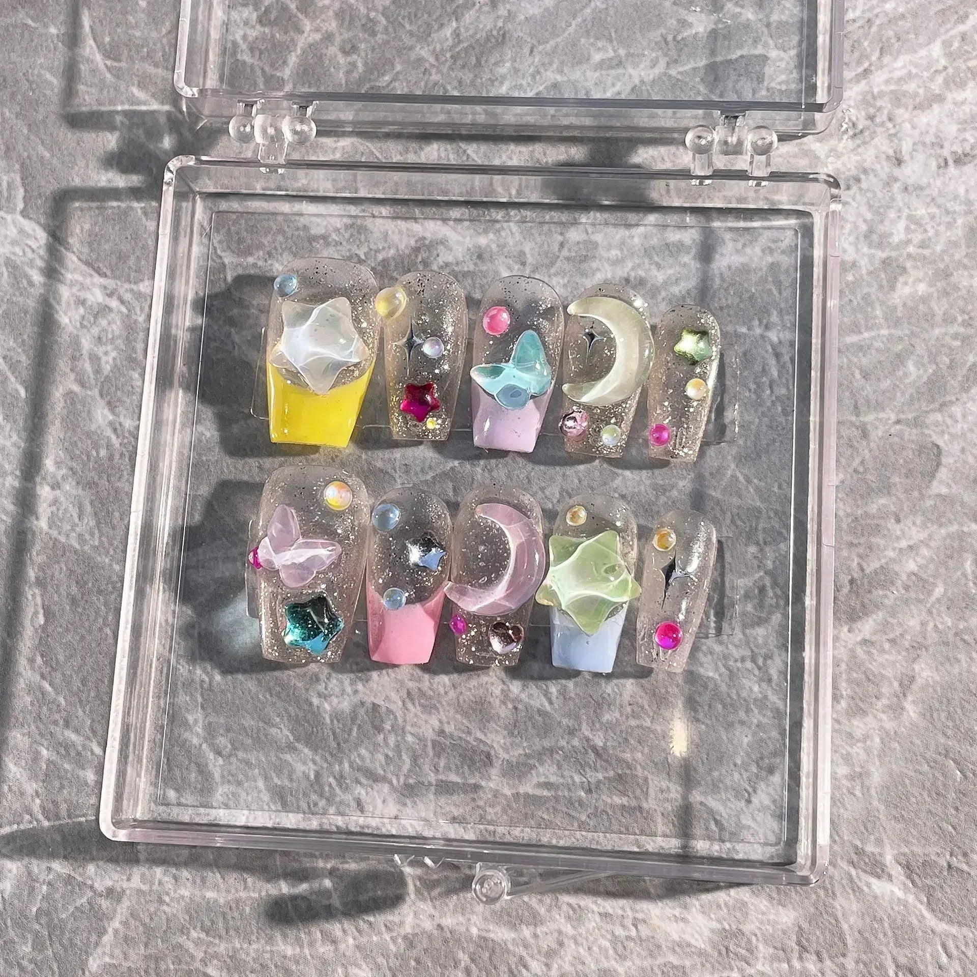 10Pcs F Nails Candy Color